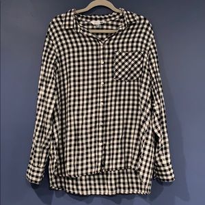 Black and white check flannel